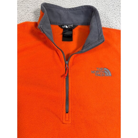 The North Face Half-Zip Fleece Jacket Mens L/G Orange Polyester Light Bright - Picture 10 of 14